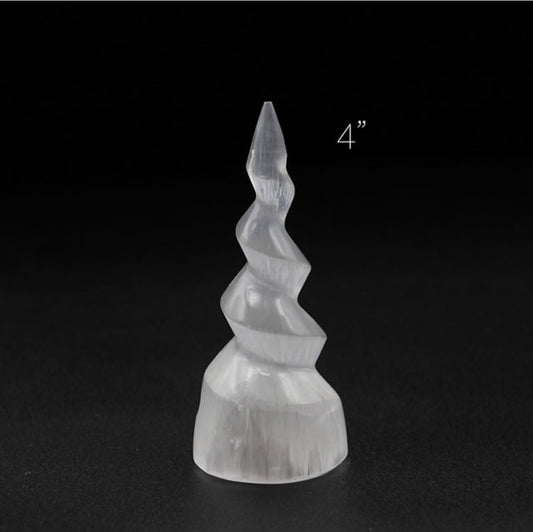 4" Selenite Spiral Tower