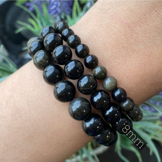 Buy 1 get 2 FREE! YES 2 FREE! Gold Sheen Obsidian Bracelets